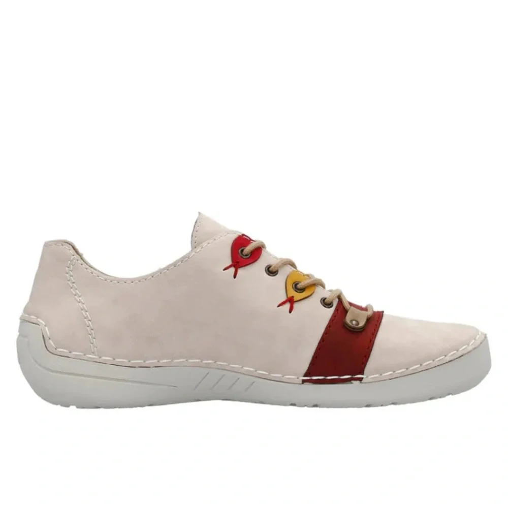 Women's Rieker Angela 10 - Rose/Rot/Camel/Honig/Fire - Picture 2 of 7